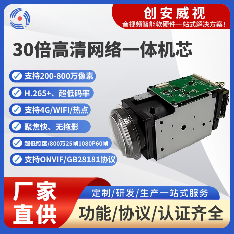 30倍高清网络一体机芯